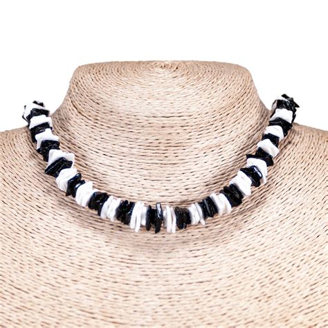 black puka shell necklace|bluerica puka chip shells necklace.